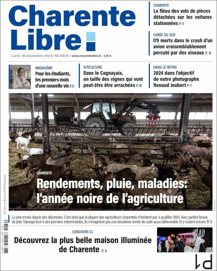 Portada de Charente Libre (Francia)