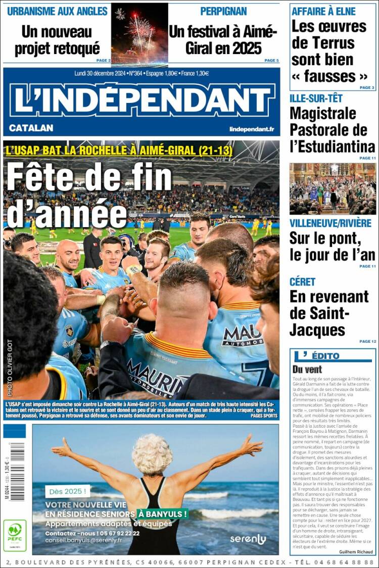 Portada de Le Indépendant (Francia)