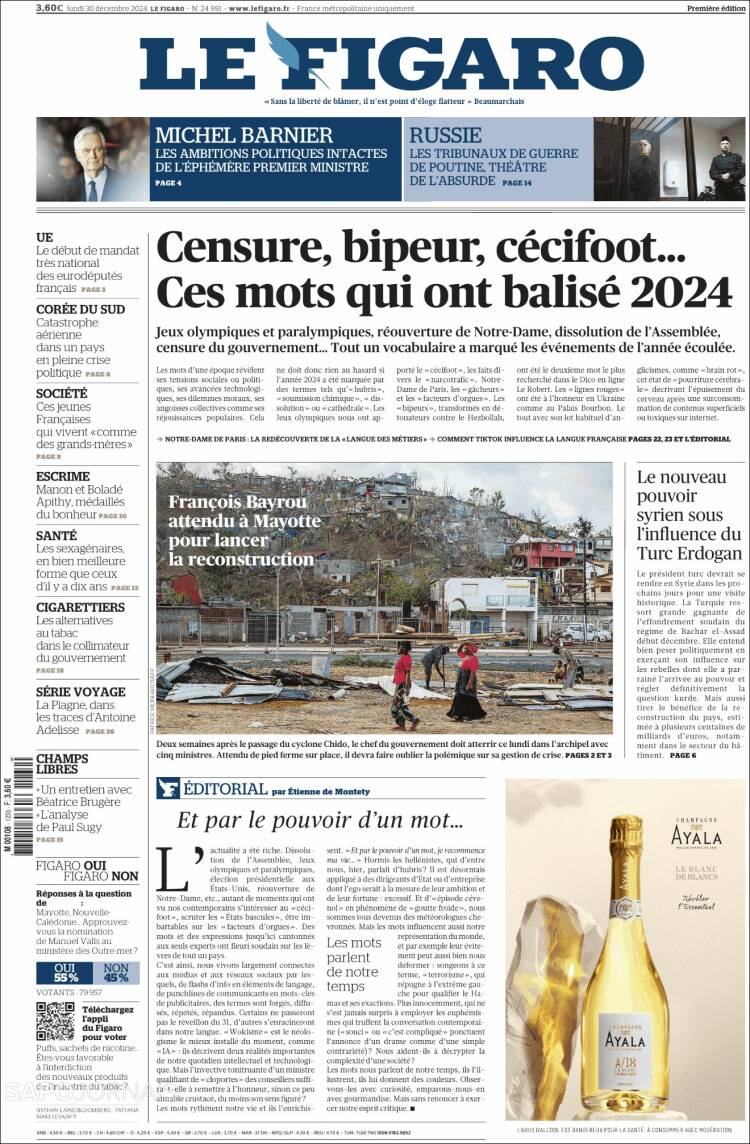 Portada de Le Figaro (Francia)