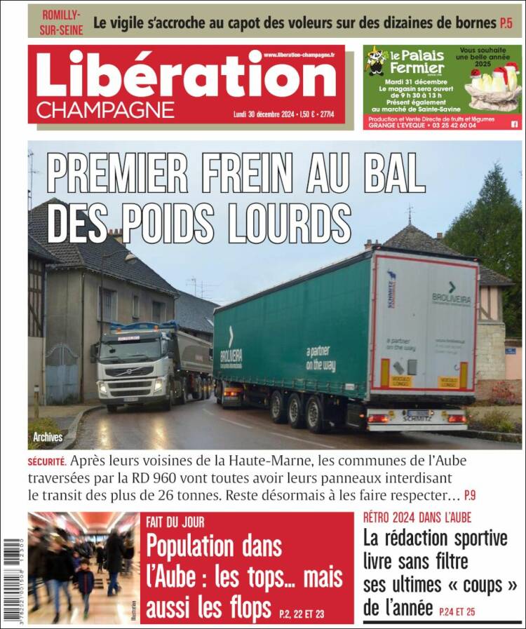Portada de Libération Champagne (Francia)