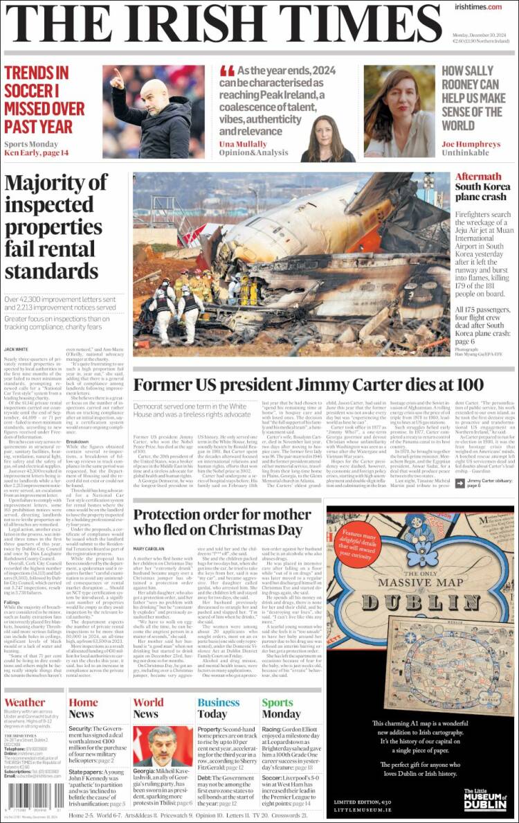 Portada de Irish Times (Irlanda)