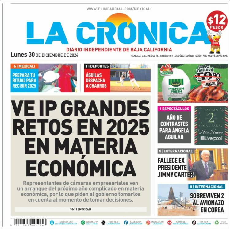 Portada de La Crónica de Baja California (México)