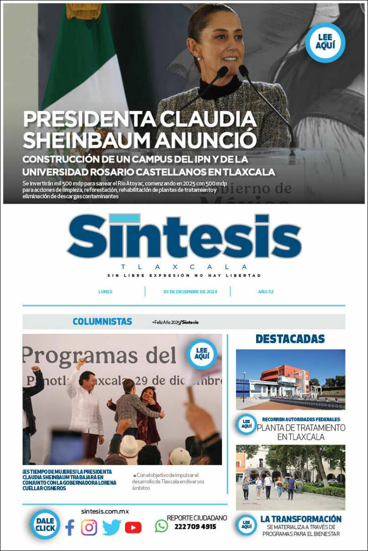 Portada de Síntesis de Tlaxcala (México)