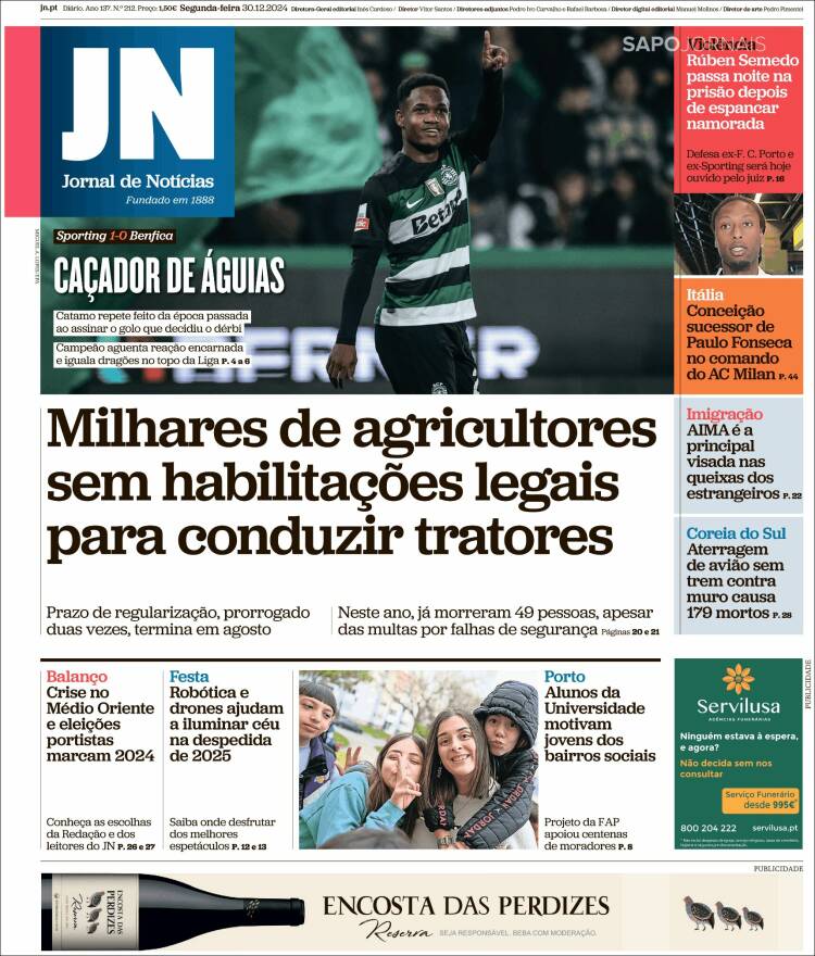 Portada de Jornal de Notícias (Portugal)