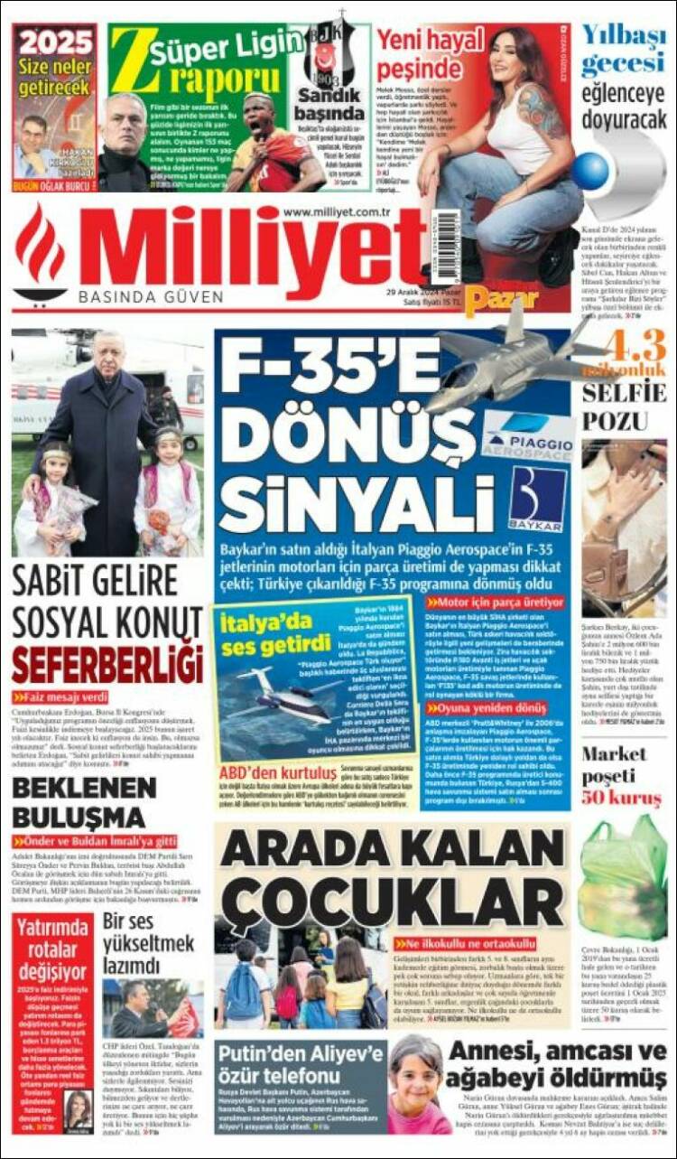 Portada de Milliyet (Turqu&iacute;a)