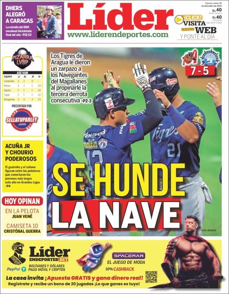 Portada de Lider en deportes (Venezuela)