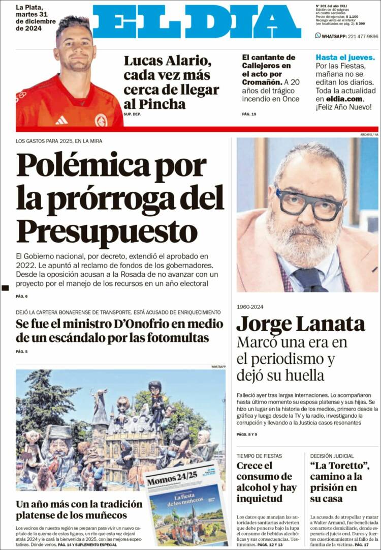 Portada de El Día de la Plata (Argentina)