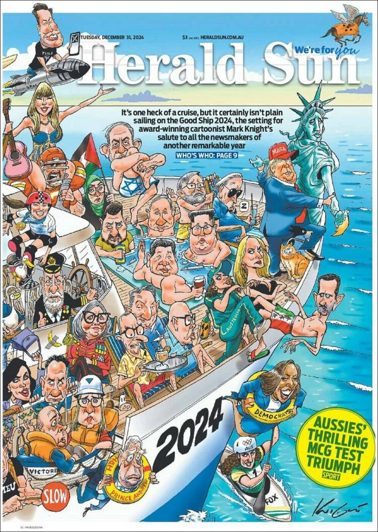 Portada de Herald Sun (Australia)