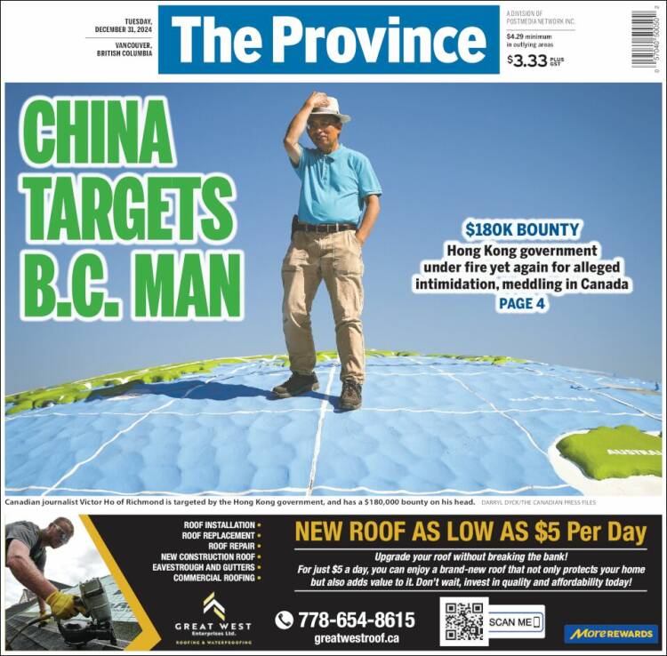 Portada de The Province (Canadá)