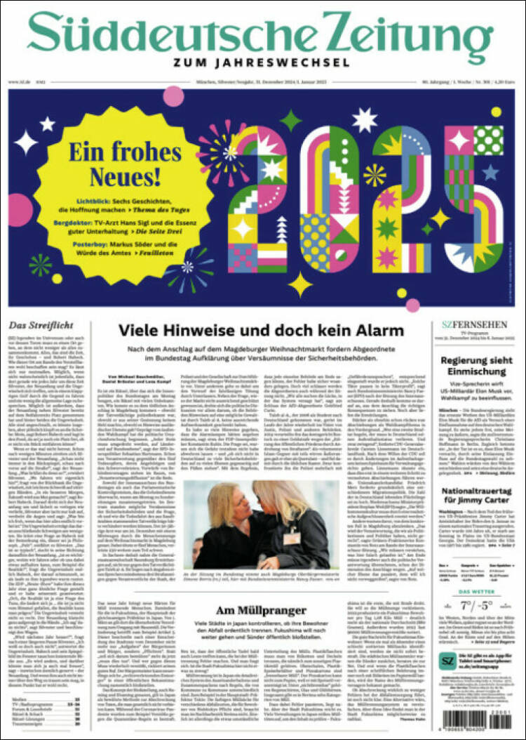 Portada de Sueddeutsche (Alemania)