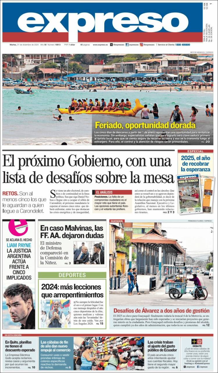 Portada de Expreso (Ecuador)