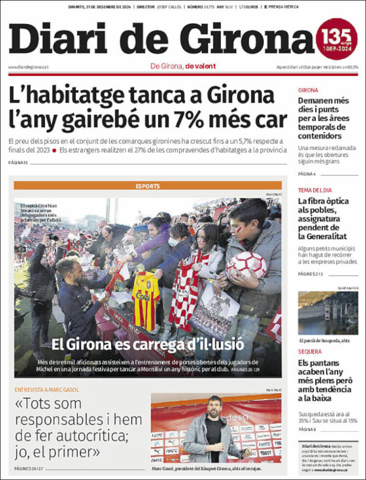 Portada de Diari de Girona (España)