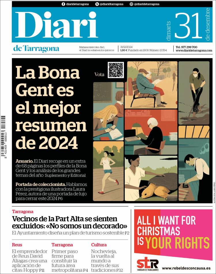 Portada de Diari de Tarragona (España)