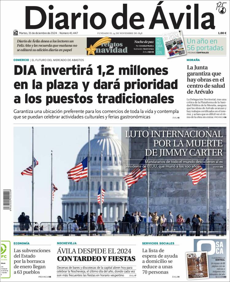 Portada de Diario de Ávila (España)