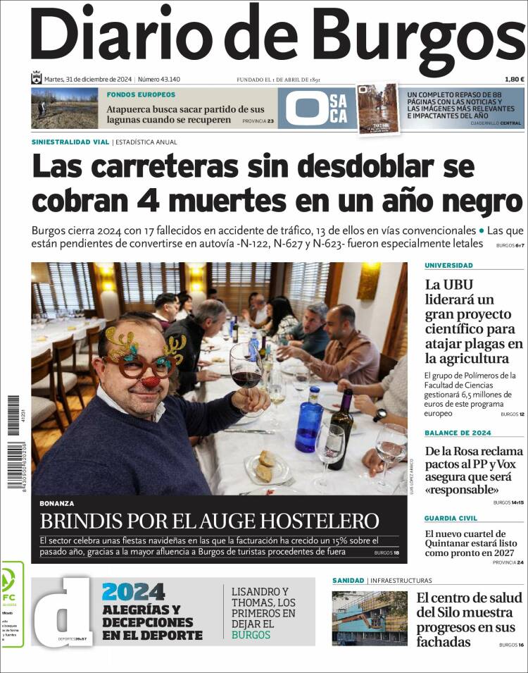 Portada de Diario de Burgos (España)