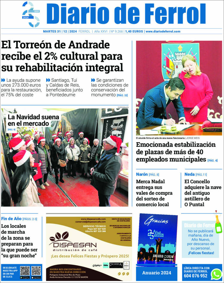 Portada de Diario de Ferrol (España)