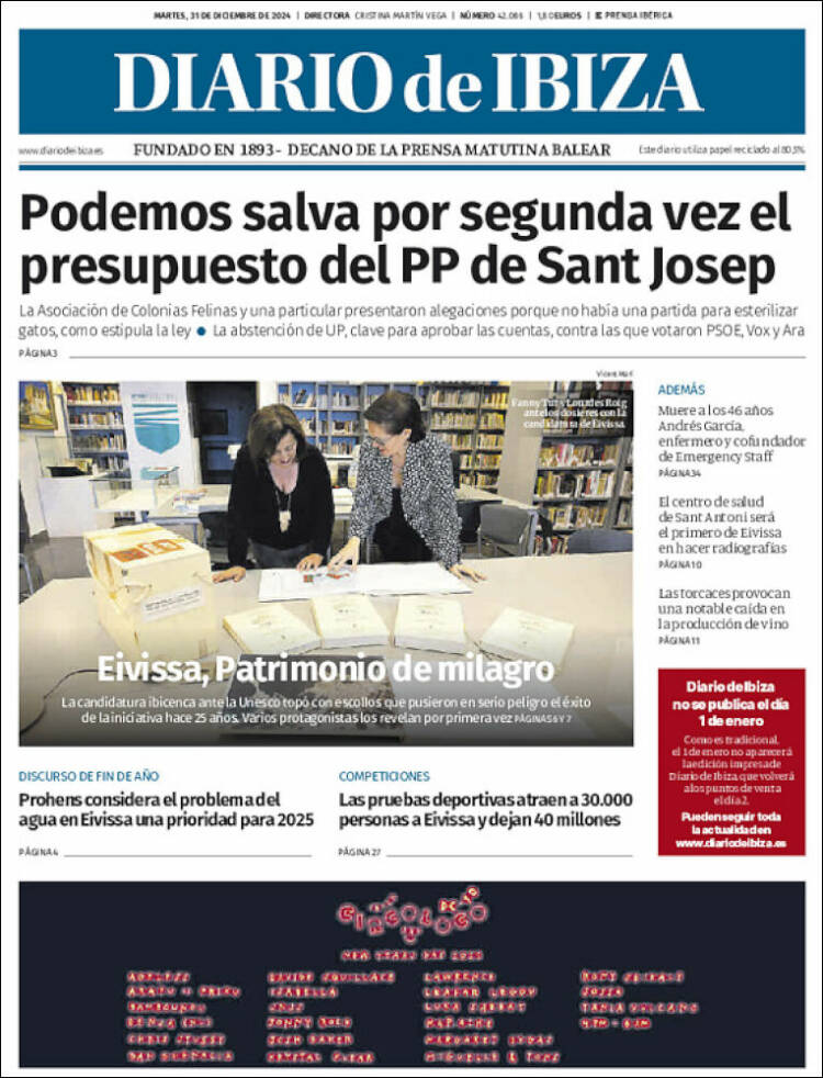 Portada de Diario de Ibiza (España)