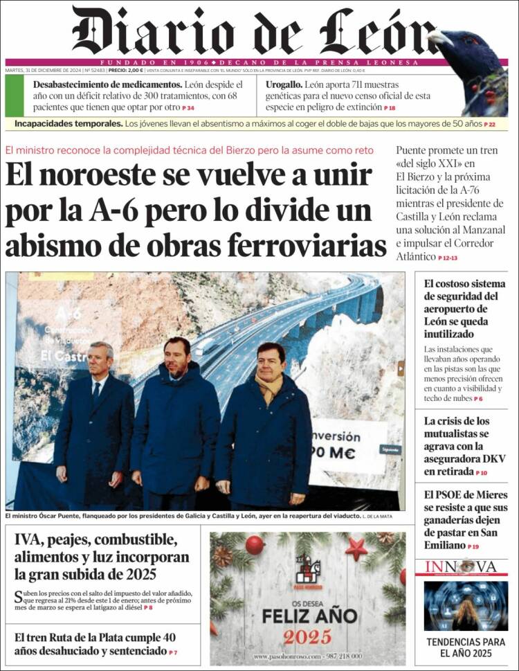 Portada de Diario de León (España)