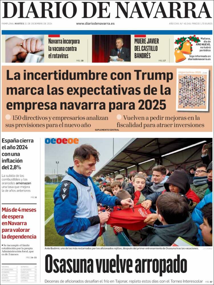 Portada de Diario de Navarra (España)