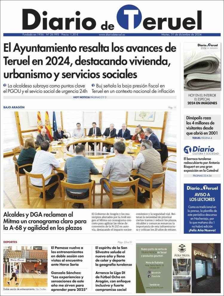 Portada de Diario de Teruel (España)