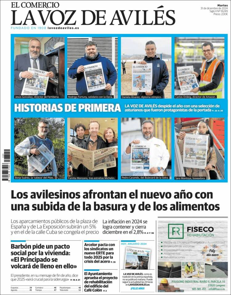 Portada de El Comercio - Avilés (España)