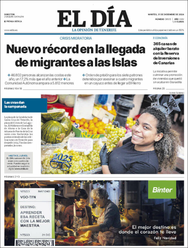 Portada de El Día (España)