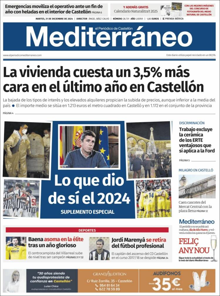Portada de El Periódico Mediterraneo (España)