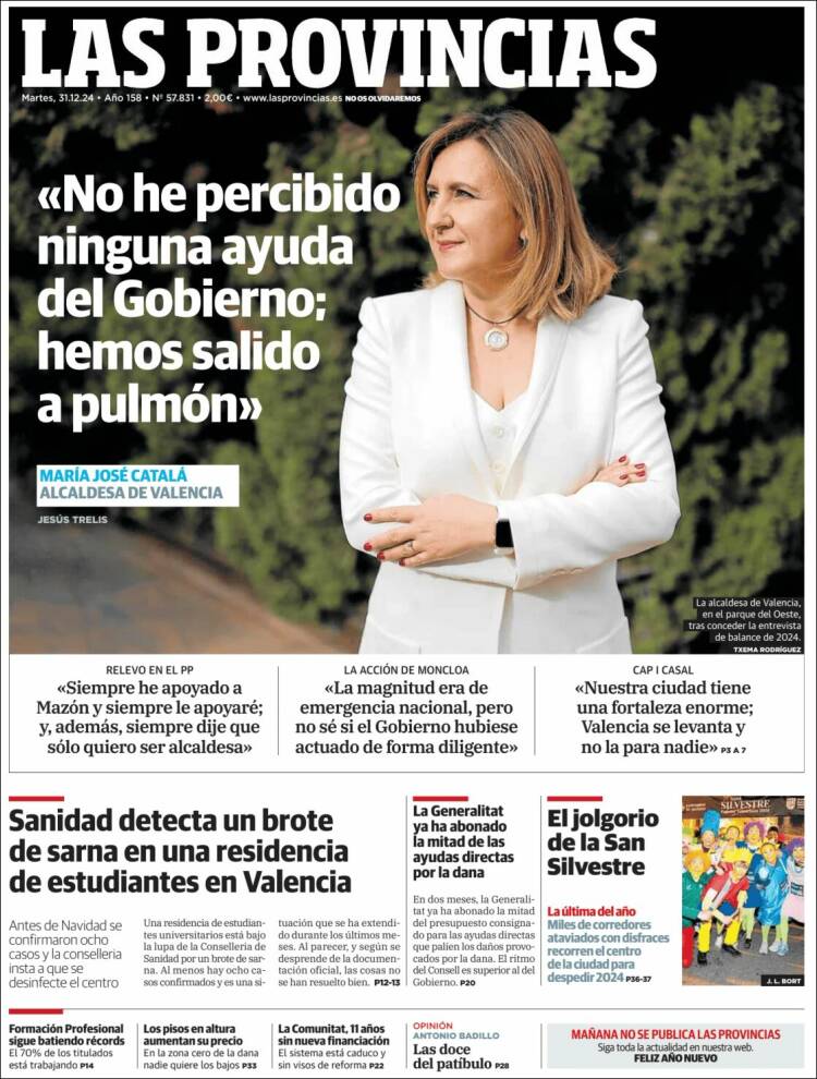 Portada de Las Provincias (España)