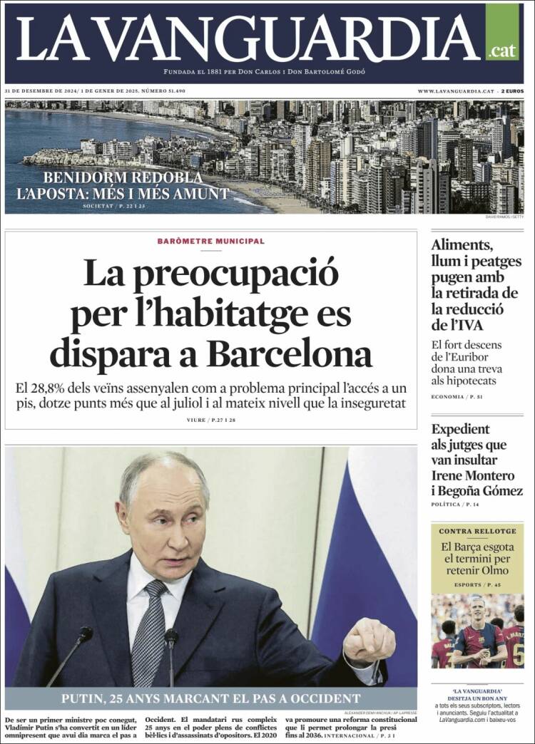 Portada de La Vanguardia (España)