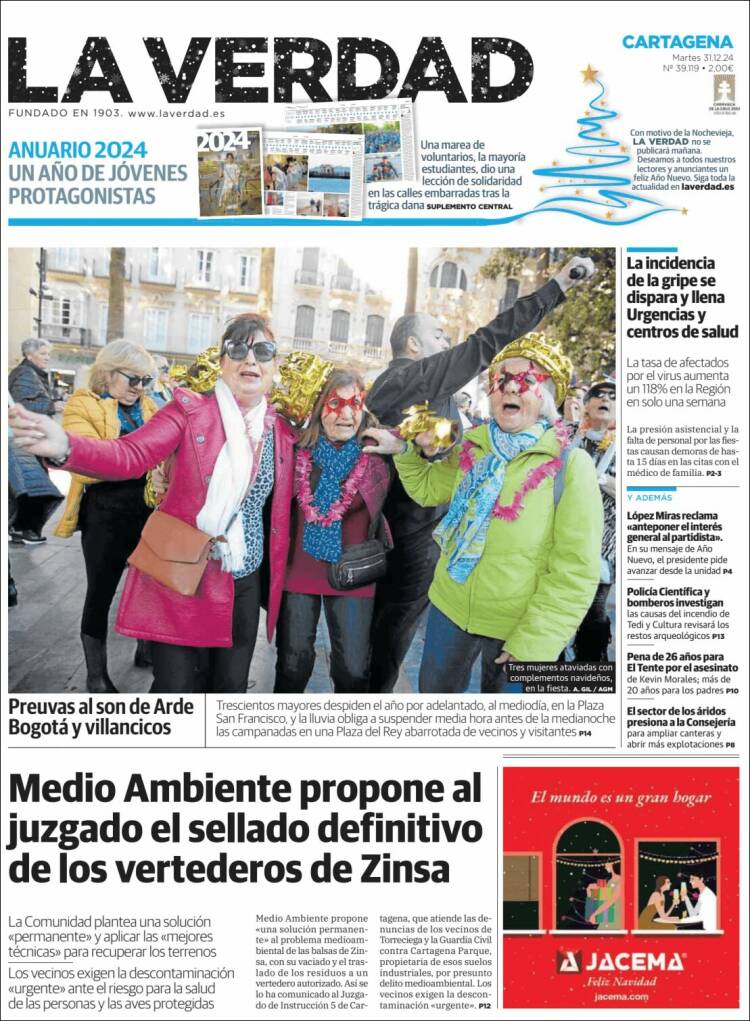 Portada de La Verdad de Cartagena (España)