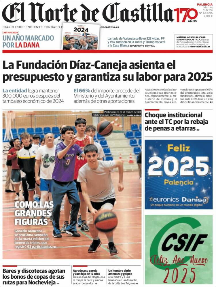 Portada de Norte de Castilla - Palencia (España)