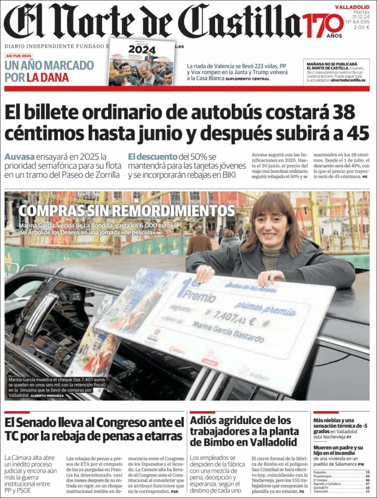 Portada de Norte de Castilla - Valladolid (España)