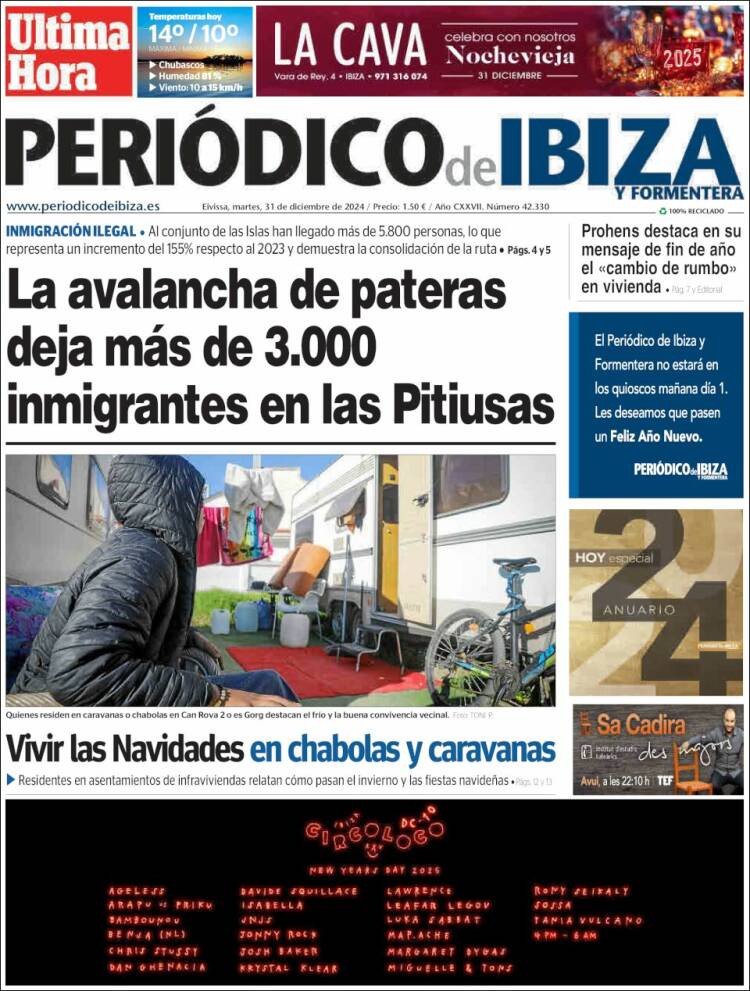 Portada de Periódico de Ibiza (España)