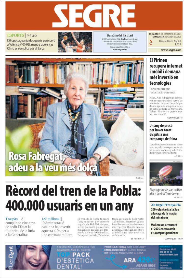 Portada de Segre (España)