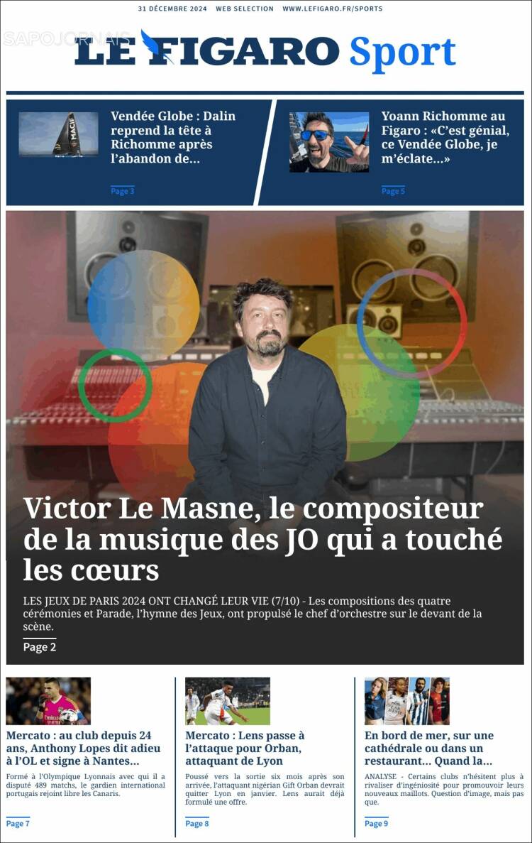 Portada de Le Figaro Sport (Francia)