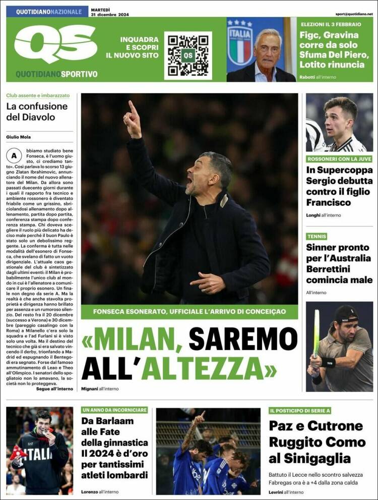 Portada de Quotidiano Sportivo (Italia)