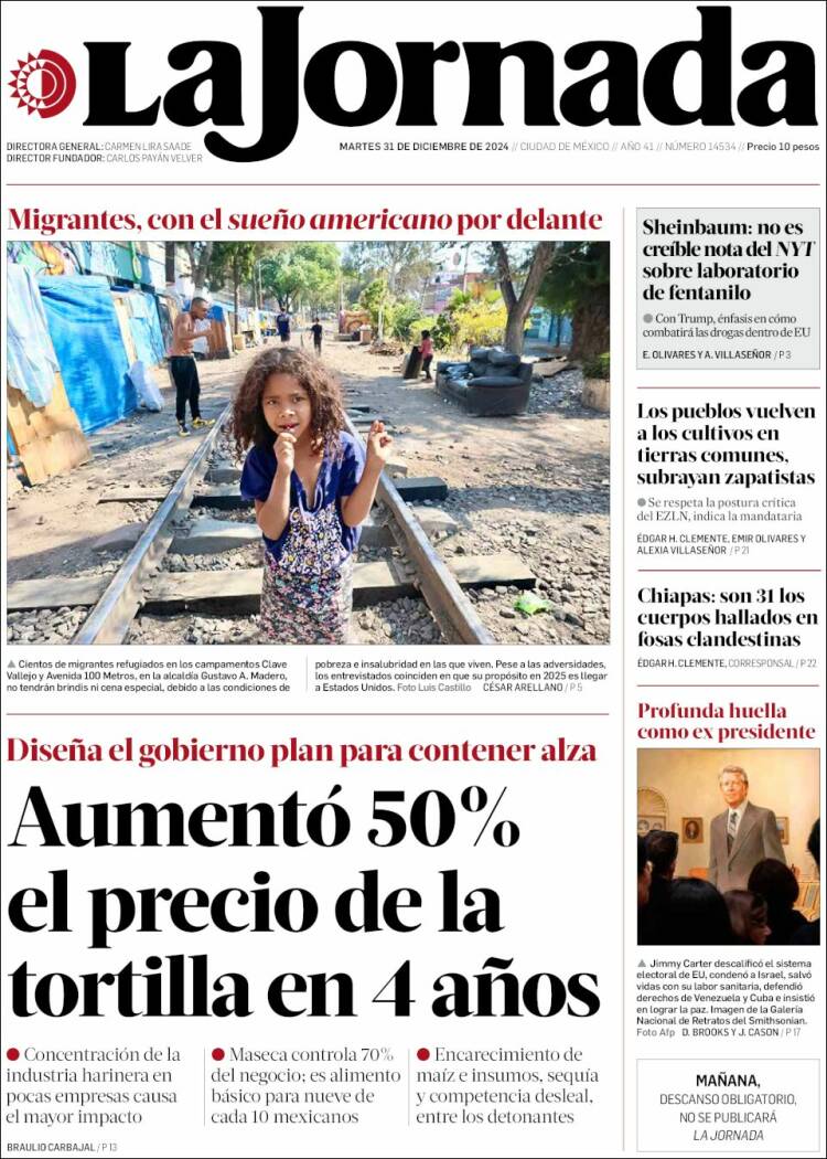 Portada de La Jornada (M&eacute;xico)