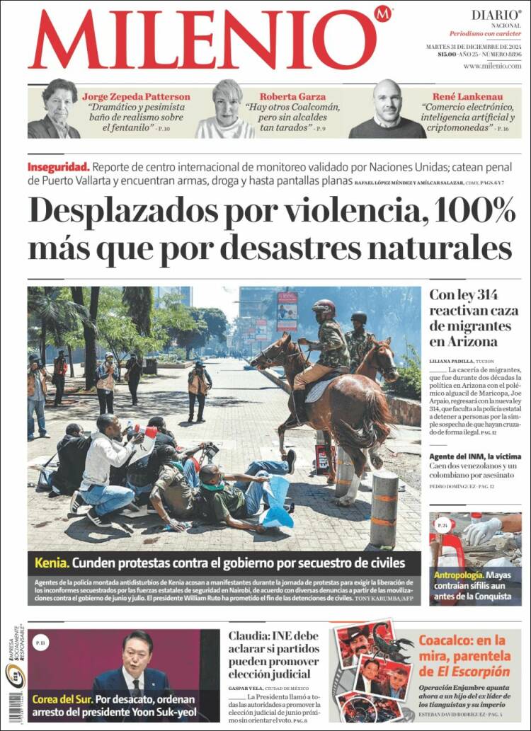 Portada de Milenio (M&eacute;xico)