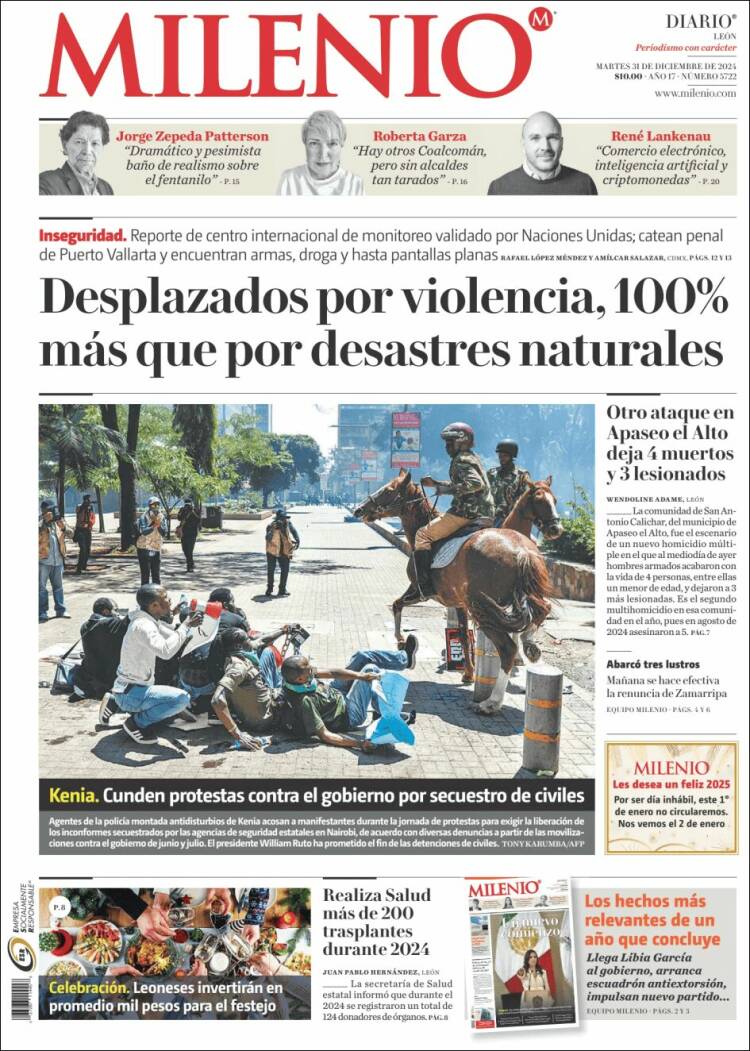 Portada de Milenio de León (M&eacute;xico)