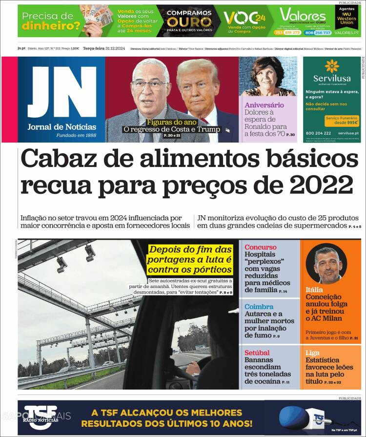 Portada de Jornal de Notícias (Portugal)