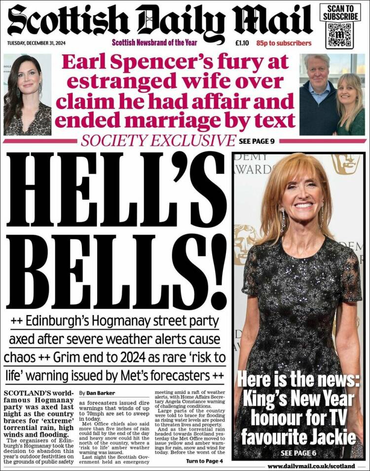 Portada de Scottish Daily Mail (Reino Unido)