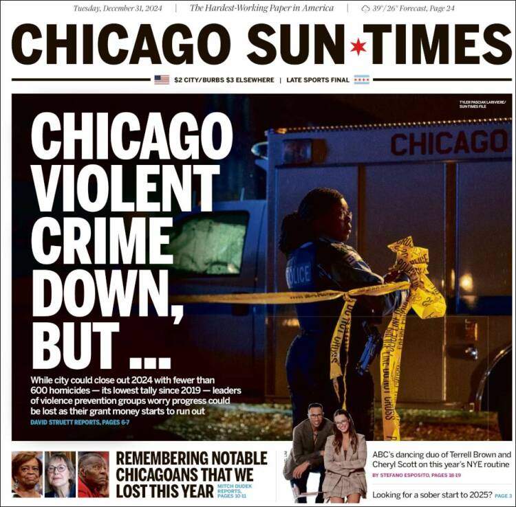 Portada de Chicago Sun-Times (USA)