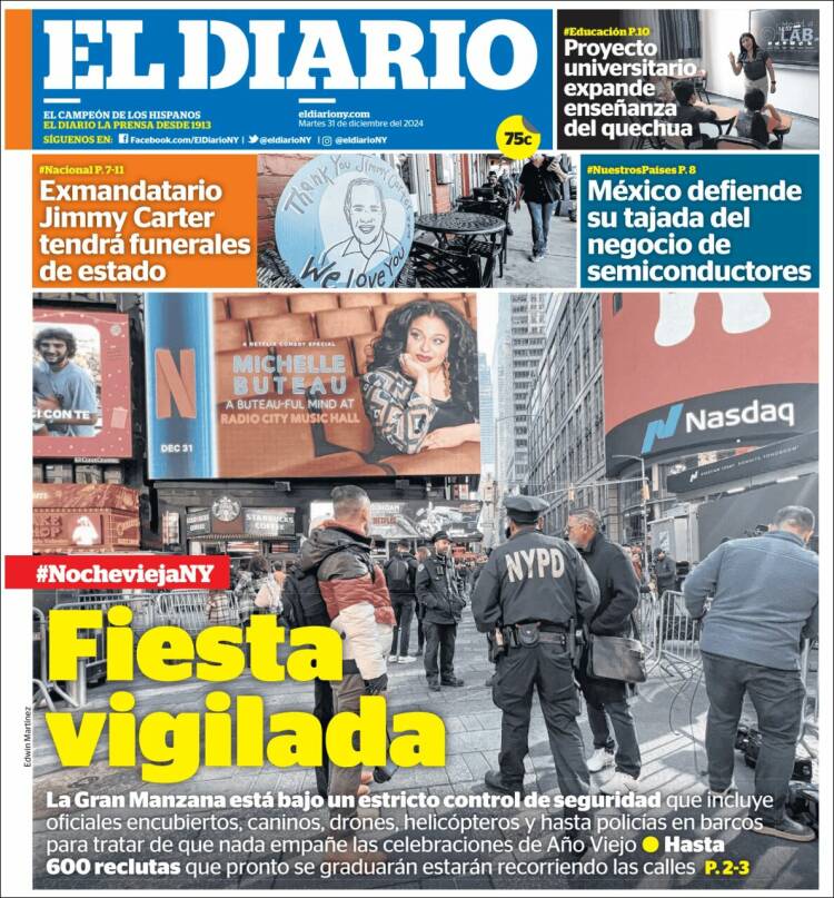 Portada de El Diario NY (USA)