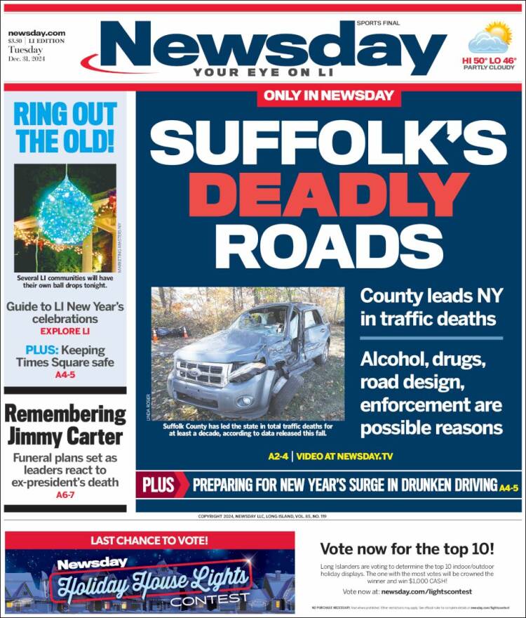 Portada de Newsday (USA)