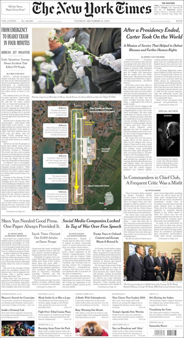 Portada de New York Times (USA)