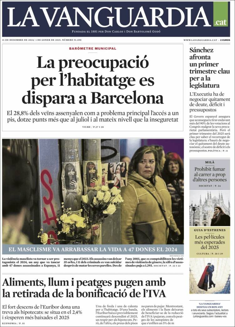 Portada de La Vanguardia (España)