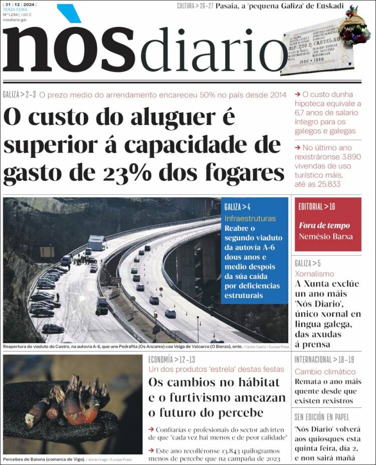 Portada de Nòs Diario (España)