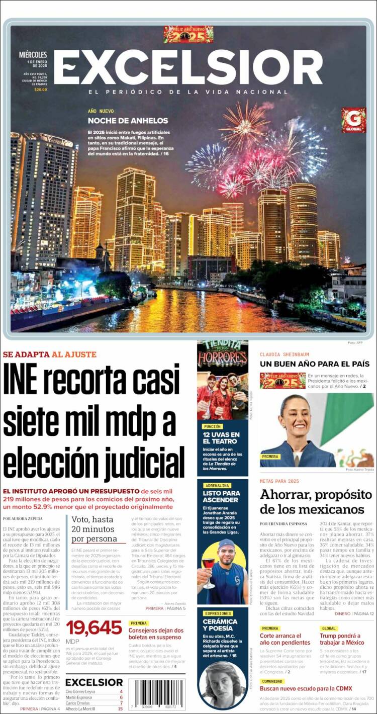 Portada de Excelsior (México)