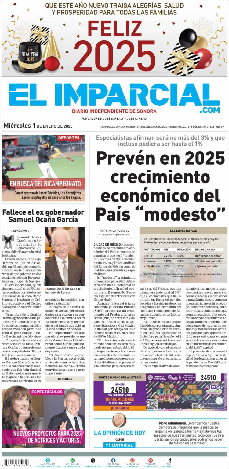Portada de El Imparcial (México)