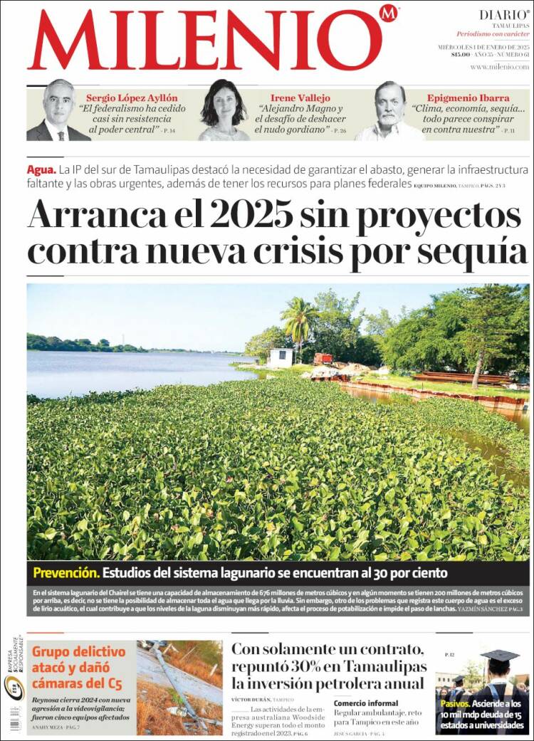 Portada de Milenio - Tamaulipas (México)